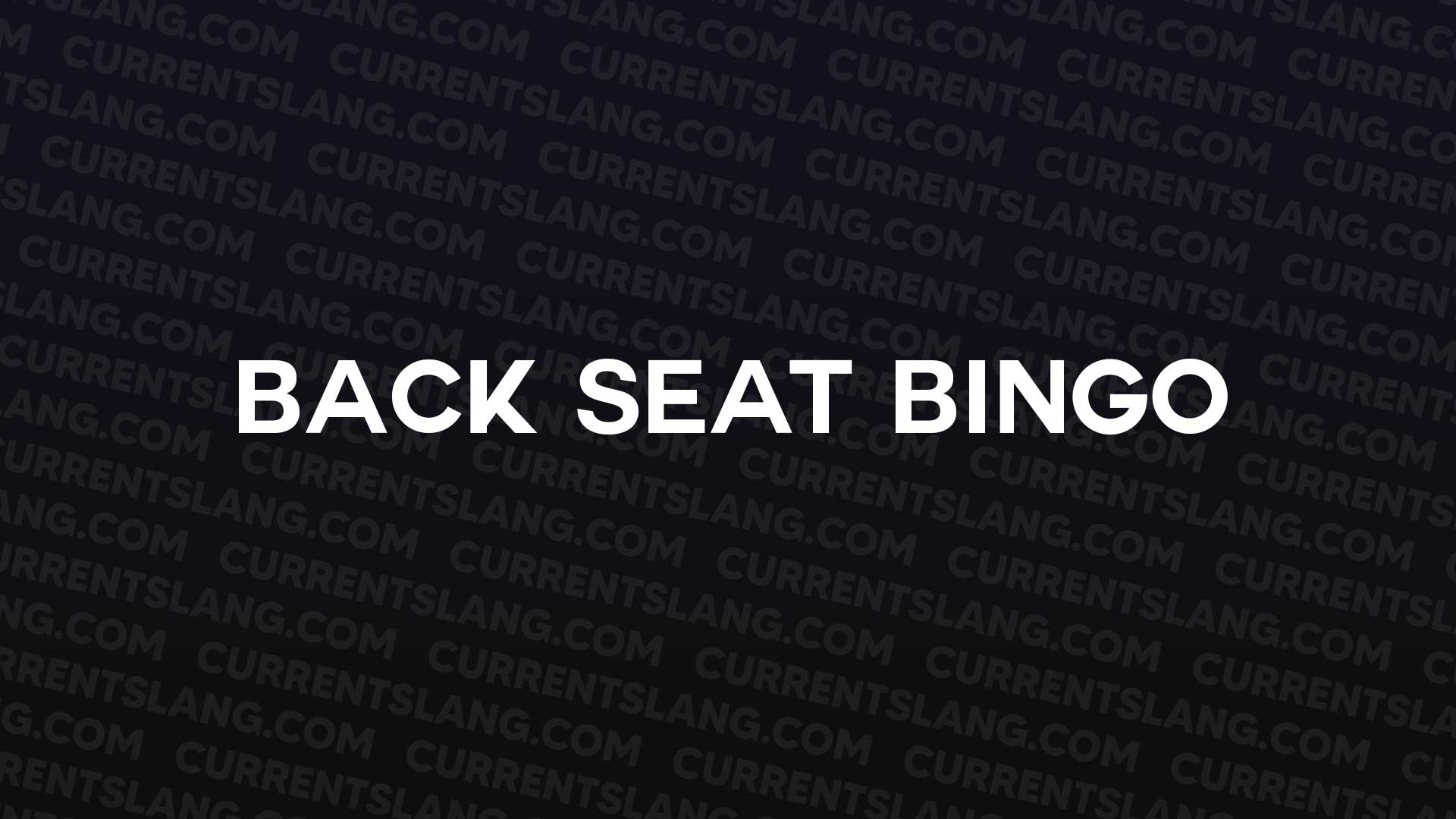 title image for Back seat bingo