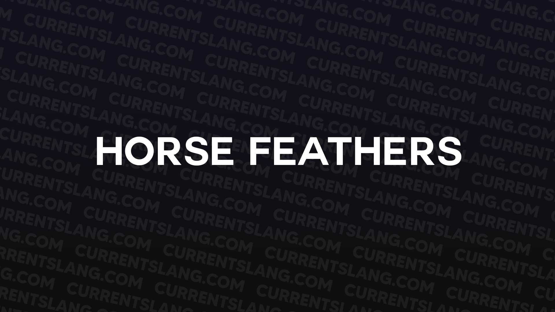 title image for horse feathers