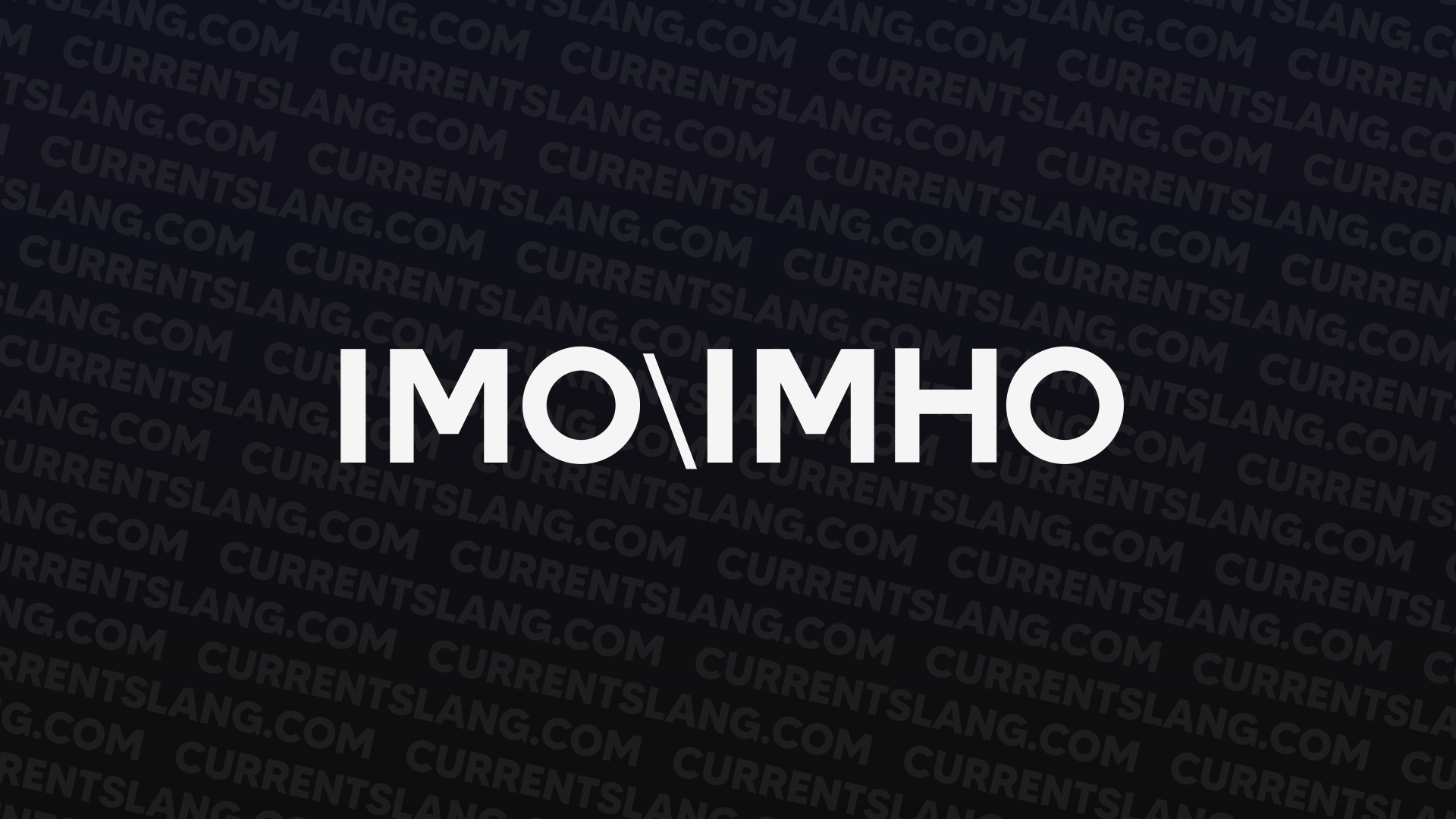 title image for IMOIMHO