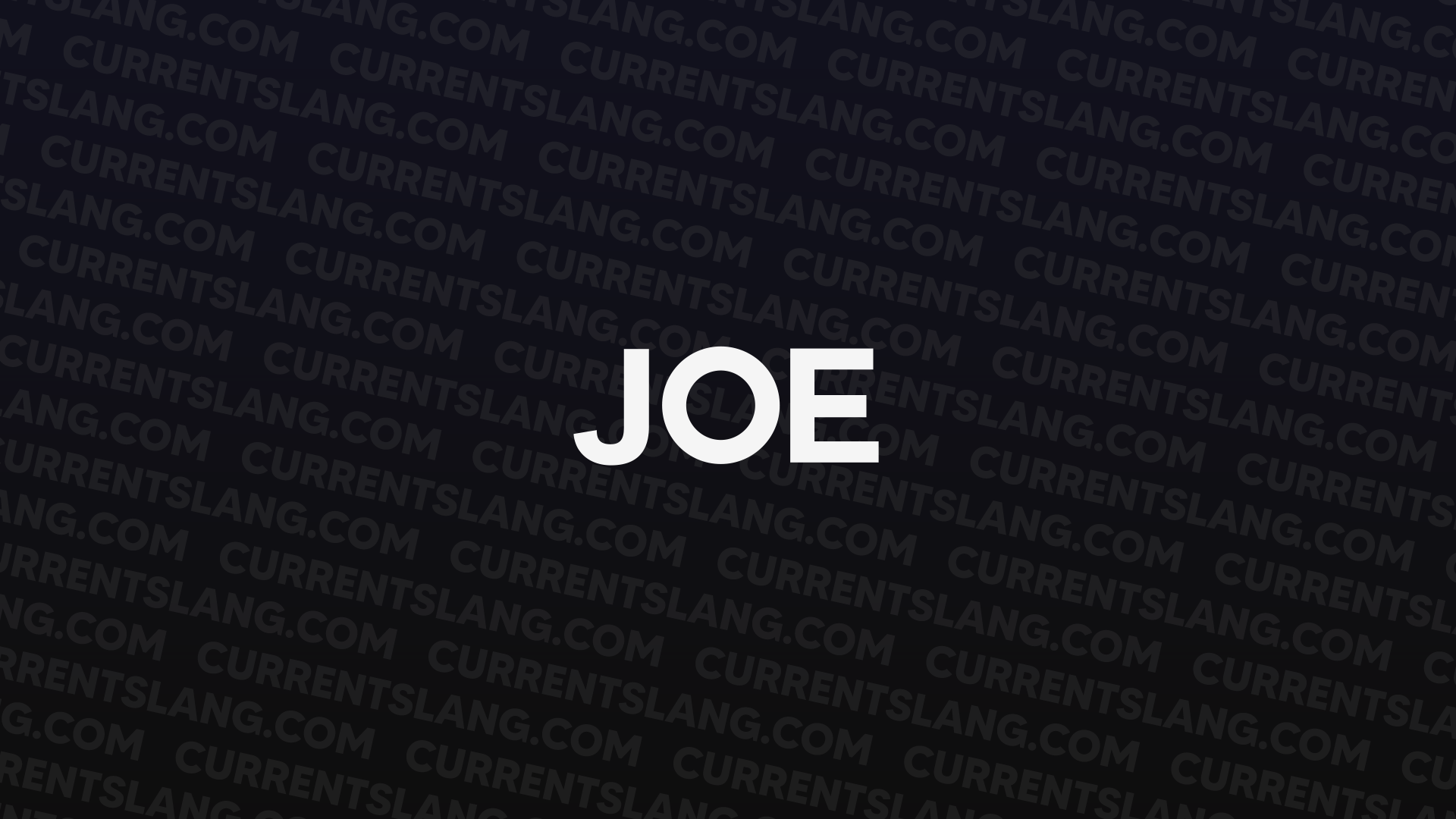 title image for joe