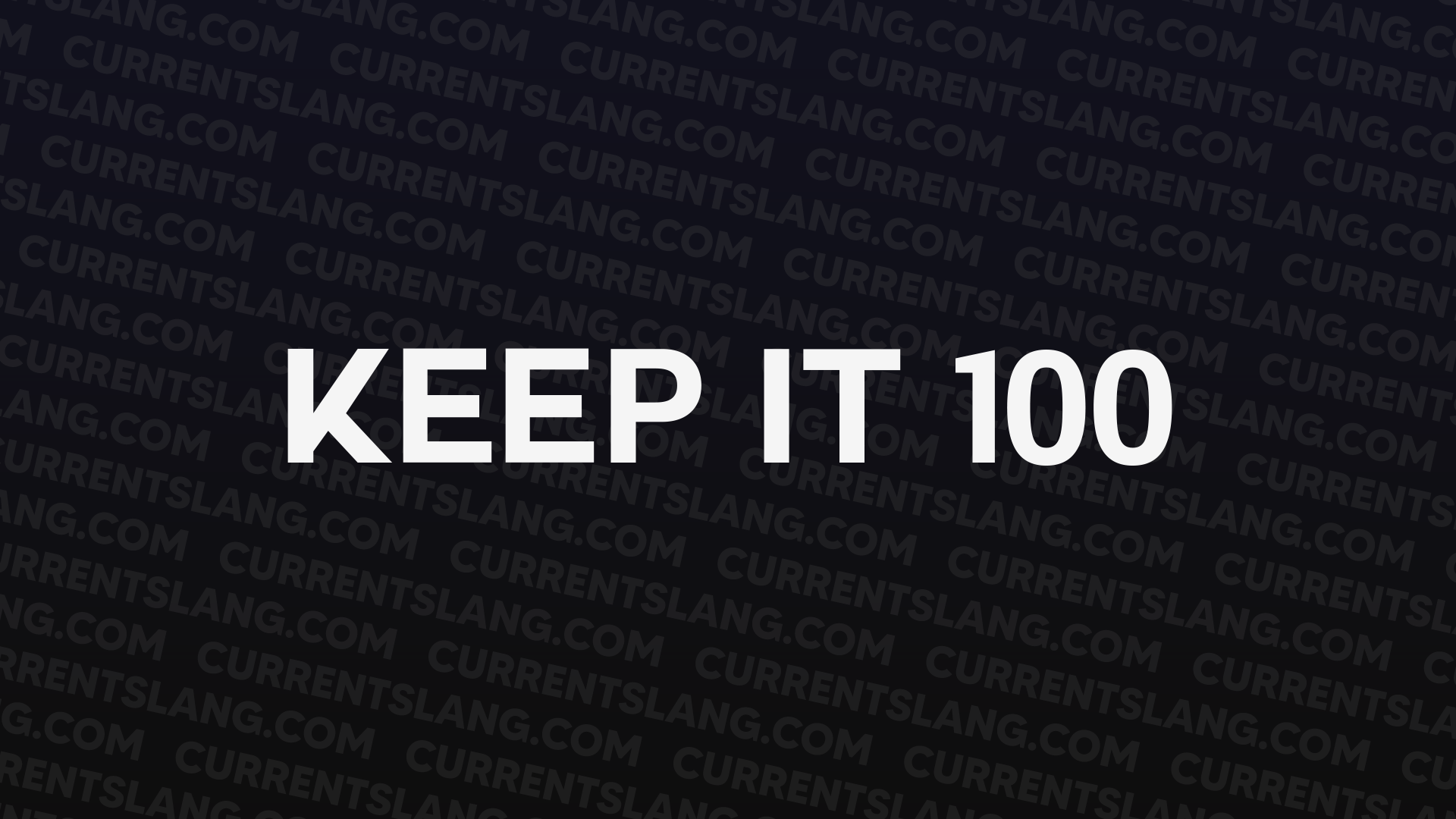 title image for Keep It 100