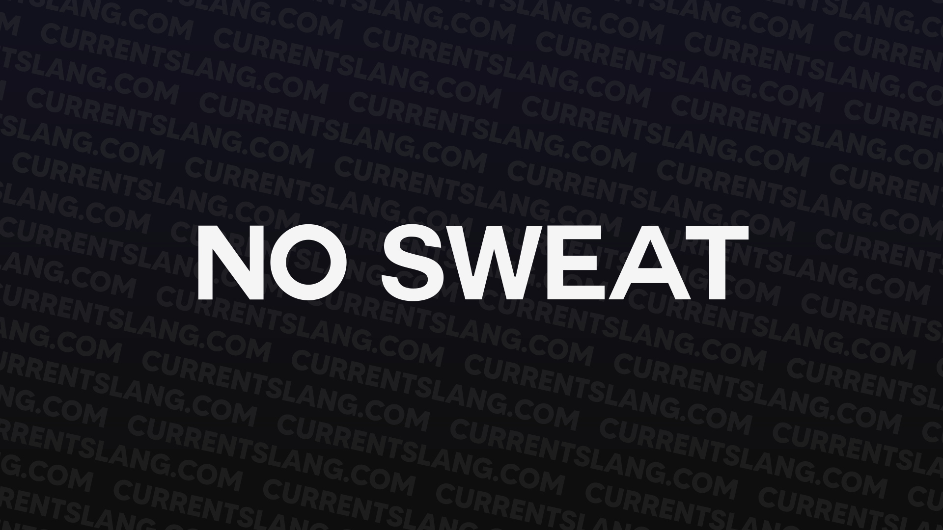 title image for No Sweat
