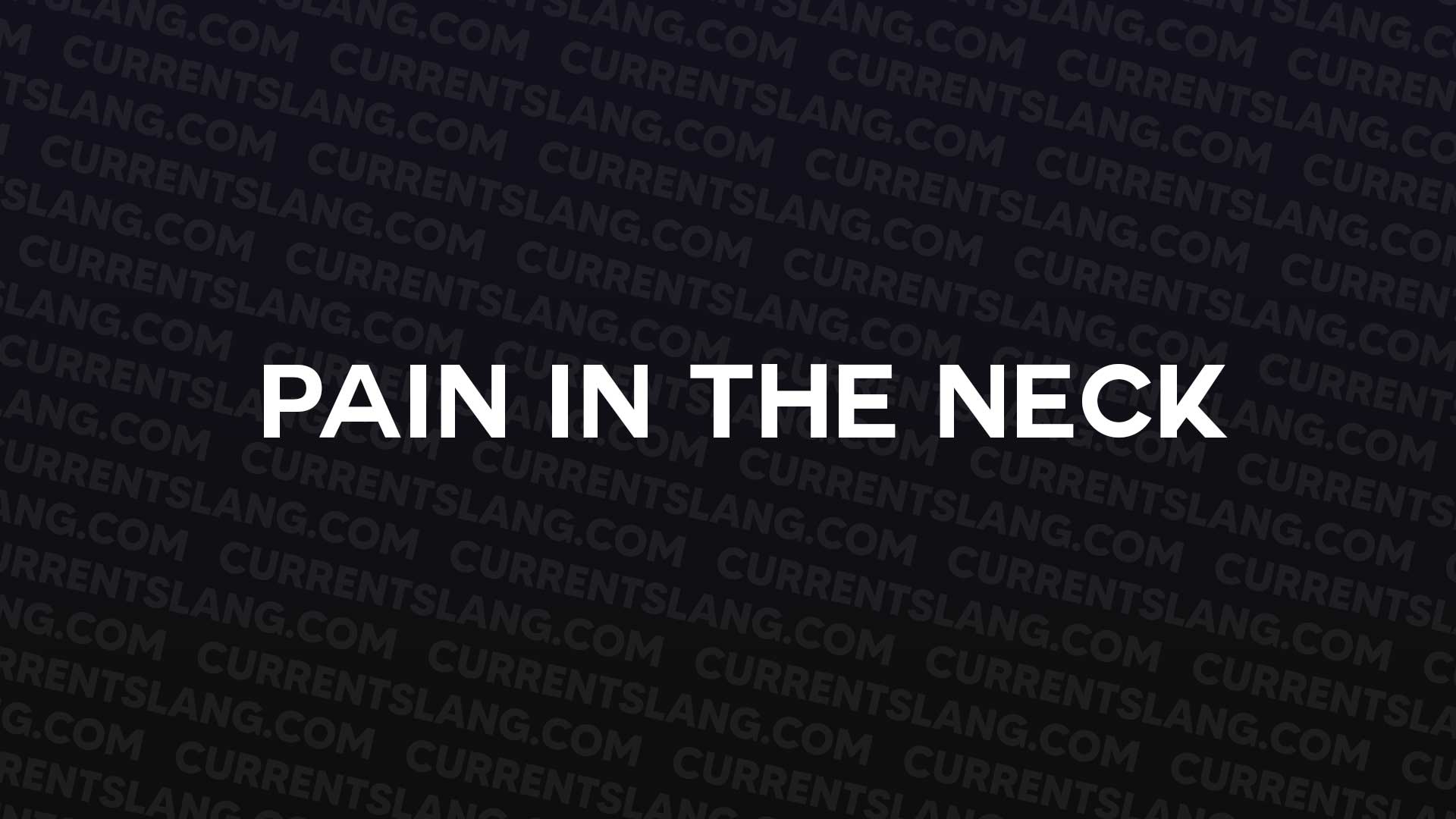 title image for pain in the neck
