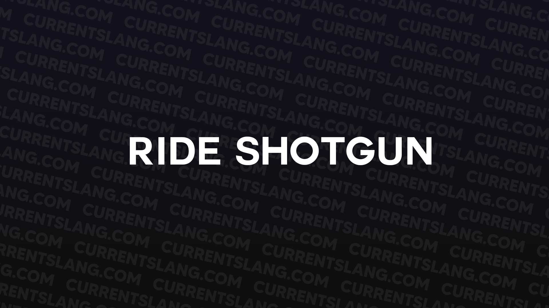 title image for Ride shotgun