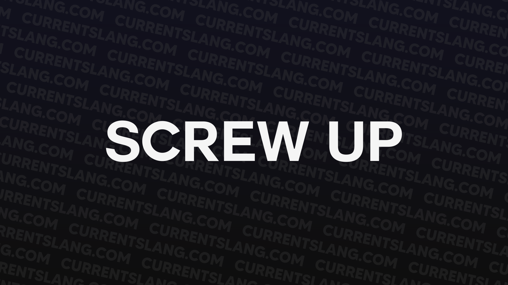 title image for Screw up