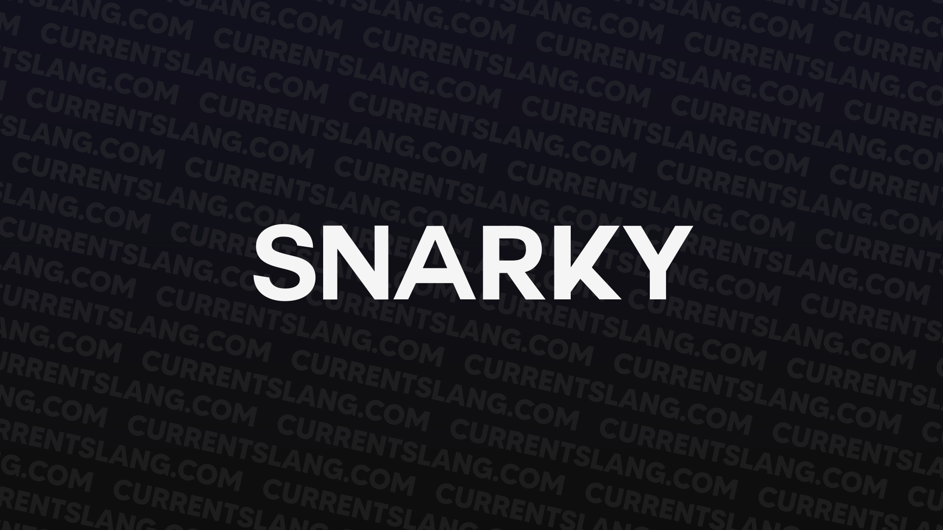 title image for snarky