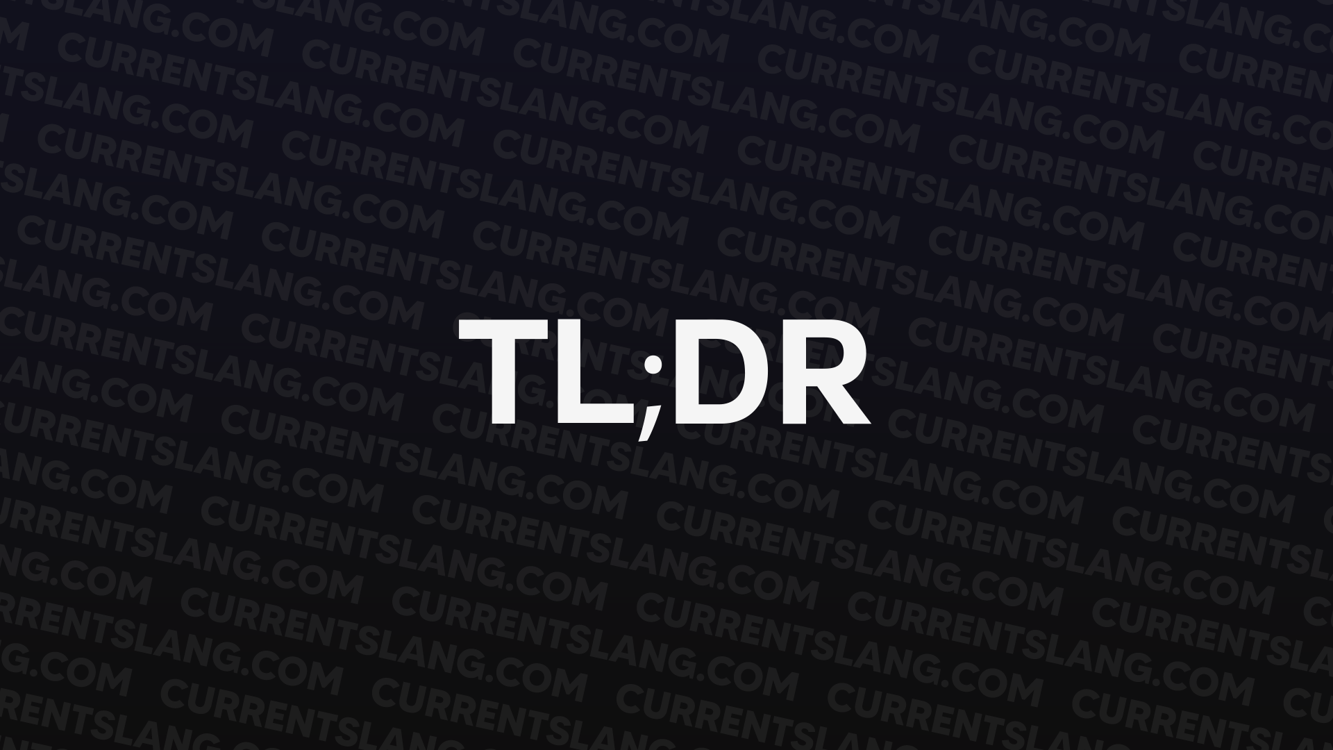 TL;DR
